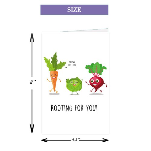 XXDJLP Funny Graduation Good Luck Card for Kids, Food Pun Encouragement Card for Vegan Family Member, Cute Supportive Card Gifts for Best Friends Women Men, Happy Birthday Card Rooting For You