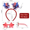 4 PCS 4th of July Decorations - 4th of July Headband and Star Sunglasses | Red White and Blue Party Supplies | Fourth of July Accessories | Patriotic Party Favors | Independence Day | Memorial Day
