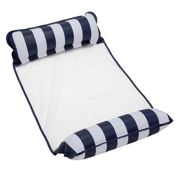 Aqua Original 4-in-1 Monterey Hammock Pool Float & Water Hammock – Multi-Purpose, Inflatable Pool Floats for Adults – Patented Thick, Non-Stick PVC Material – Navy