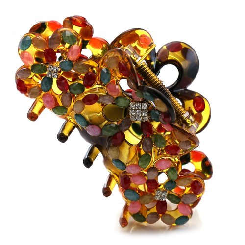 Gorgeous Hair Claw Jaw Pin Butterfly Clip Acrylic Hair Styling Accessories Gift for Women Girlfriend Mom (Brown)