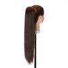 S-noilite Clip In Ponytail Hair Extensions Claw Clip In Ponytail Extention Hairpiece Long Straight Jaw Clip In Ponytail for Women Synthetic Fiber Hair 21 Inch Medium Brown