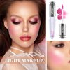 Cream Blush Stick with Brush,Waterproof Multi Cream Blush Stick Makeup,Lightweight,Long-lasting,Easy To Use,2 in 1 Multi Stick Blush for Cheeks & Lip Tint & Eyeshadow Makeup,Suitable for All Skin D1