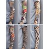 Kirozanny 12pcs Art Fake Temporary Tattoo Sun Protection Compression Arm Sleeves Temporary Tattoo Arm Sleeves(random color)