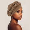 3 PCS African Braid Head Wrap for Women, Twisted Braid Hat Turban Headscarf, Head Coverings Headwrap