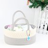 Casaphoria Diaper Caddy Organize,Cotton Rope Diaper Basket Caddy Baskets for Storage,100% Cotton Car Diaper Organizer with Removable Inserts,Cream and Gray (14.2''×8.7''×8'')