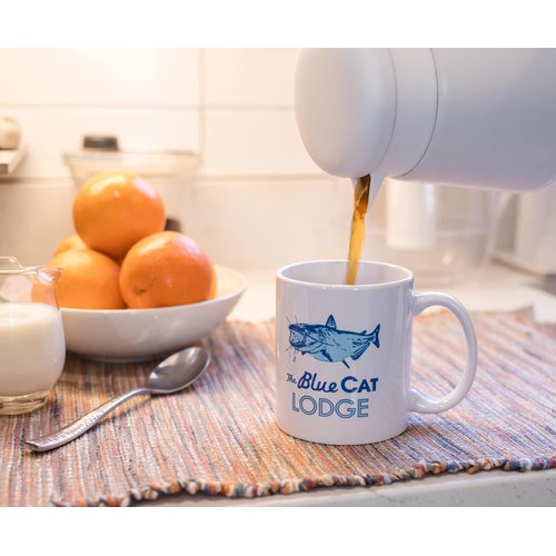 Surreal Entertainment Exclusive Ozark Blue Cat Lodge Logo White Ceramic Coffee Mug | Official TV Show Collectible | Novelty Drinkware For Home Kitchen Set | Holds 11 Ounces
