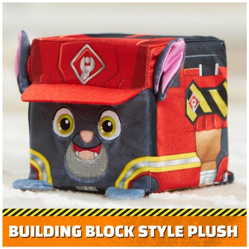 Rubble & Crew Stuffed Animals, Charger, 4-Inch Cube-Shaped Plush Toy for Kids Ages 3 and Up