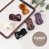YONOY 6 Pcs French Concord Flat Hair Clips for Women, Curved Hair Claw Clips Alligator Hair Barrettes Volume for Thick Thin Curved Hair No Slip Grip Strong Hold Banana Hair Styling Hair Accessories