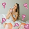 AnnoDeel 100pcs Pink Heart Foil Balloons, 5inch Mini Rose Pink Heart Mylar Balloons for Valentine's Day Wedding Engagement Proposal Girls Party Decoration