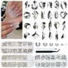 2750Pcs Crystal Clear Nail Rhinestones 240 Multi-Shapes Crystal White Rhinestones Big Gems Nail Charms+2510 Flatback Round Beads Glass Crystals Stones Nail Art for Arylic Nails Eyes Makeup Crafts DIY