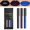 WYBLZPXZ 3Pcs Dark Red Black Purple Blue Matte Liquid Lipstick Sets,Matte Lipstick Lip Stain Long Lasting Waterproof Non-stick Cup Smudge Proof DNM Matte Lip Stick GLoss Makeup Set for Women（G