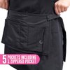 Colortrak Hip Hugger Salon Apron with Interchangeable Black and Leopard Straps, 5 Functional Pockets Including Bottom Zippered Hair Removal Pocket, Adjustable Fit