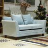 iLAND Dollhouse Couch, Modern Dollhouse Furniture on 1/12 Scale, Miniature Sofa for Dollhouse Living Room (Light Sky Blue Velvet)