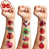 Ladybug Temporary Tattoos Birthday Party Supplies Favors Decorations Lady Beetle Bug Insect Lady Beetle Super Cute 96PCS Tattoos Stickers for Kids Boys School Classroom Rewards Gifts Ideal Halloween
