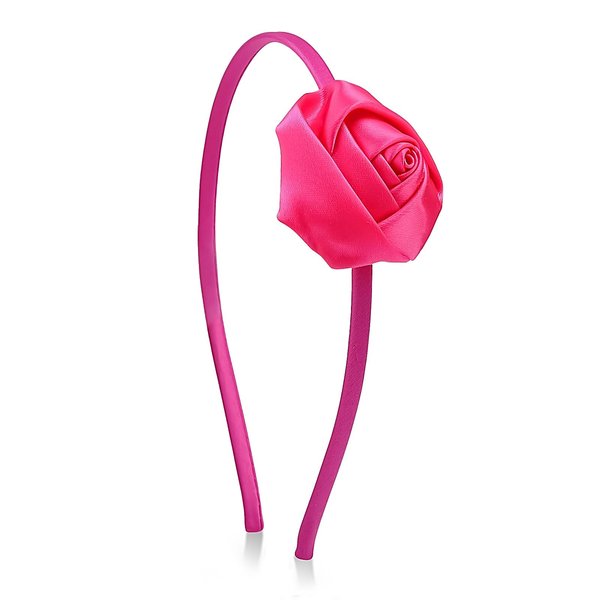 Valentine's Day Headbands Romantic Rose Hairband Hot Pink Rose Flower Hair Hoop Valentine's Party Hair Accessories Headdress for Women and Girls 1Pcs
