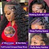 28 Inch Deep Wave Lace Front Wigs Human Hair 180% Density Curly Lace Front Wig Human Hair Wigs for Black Women 13x4 HD Lace Frontal Glueless Wigs Human Hair Pre Plucked With Baby Hair Natural Color