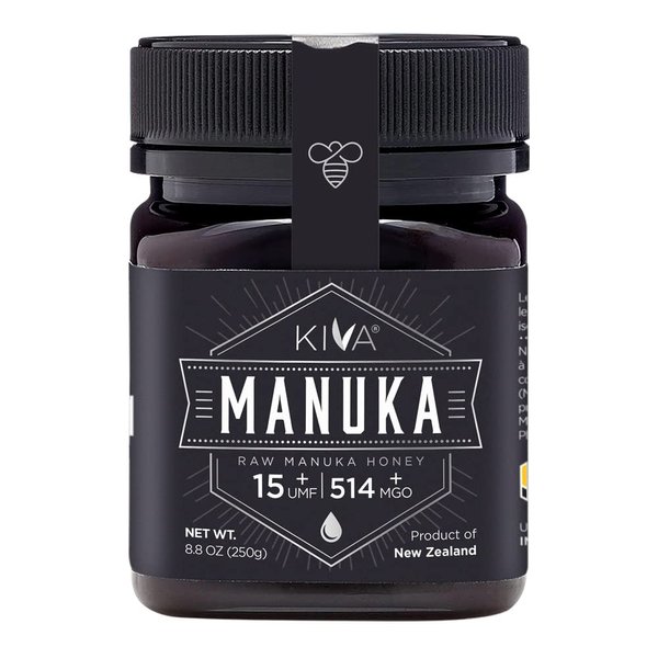 Kiva Manuka Honey UMF 15+ | MGO 514+ |100% Pure New Zealand Honey (8.8oz/250g) | UMF and MGO Certified | GMO-Free | Traceable