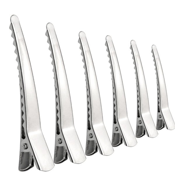 100 Pieces 6CM Silver Metal Alligator Teeth Prongs Clips Hair Pins Hair Bows