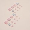 White French Press on Toenails - SHANRUN Pink Cute Fake Toe Nails Gel X Nail Tip 5D Rhinestones Glitter Design Full Cover Acrylic Toe Nail Press ons with Nail File Stick Jelly Glue on Nails Kit 24 Pcs