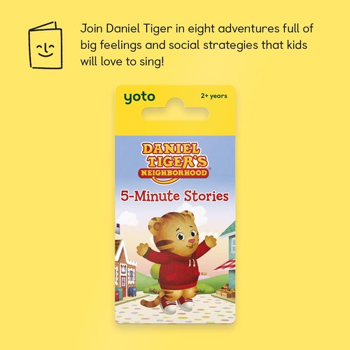 Yoto Daniel Tiger’s Neighborhood 5-Minute Stories – Kids Audio Card for Use with Yoto Player & Mini All-in-1 Audio Player, Screen-Free Listening with Fun Stories for Playtime Bedtime & Travel, Ages 3+