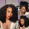 Julia Hair 12A Bye Bye Knots Glueless Wig Kinky Curly 7x5 Pre Cut Lace Front Wigs Invisible Knots Virgin Human Hair HD Lace Frontal Pre Bleached Wig 180% Density 20 Inch