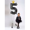Number 5 Balloon 40 in, 5th Birthday Balloon,Five Year Old Balloon Decorations, 5 15 50 Number Balloons Black Party Supplies Wedding Anniversary