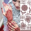 8 Sheets Temporary Tattoo Stickers Red Brown Fake Tattoo Lace Floral Temporary Waterproof Body Art Long Lasting Stickers Beach Festivals Wedding Party Decorations