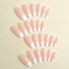Generic White French Tip Nails Press on Long Almond Acrylic Fake Nails Mirror Oval Stick on Nails Full Cover Glue on Nails for Women DIY Manicure Decoration