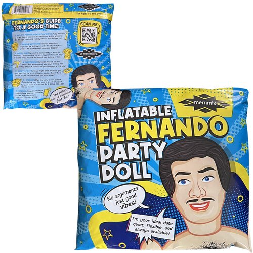 Merrimix | 59" Fernando Inflatable Blow Up Doll Gag Gifts for Men, Bachelor Party Favors and Decorations + Bachelorette Party | Blow Up Dolls, Funny Bachelorette Party Gifts for Adults/w Packaging