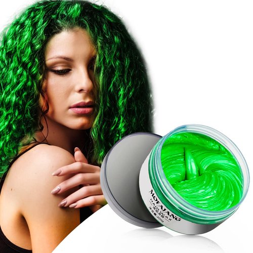 Green Hair Wax Color 7.06 Oz, Temporary Hair Color Hair Dye Styling Clay Mud, Instant Hair Coloring Cream For Birthday, Party, Cosplay, Diy, Children'S Day, Halloween, Christmas (Green)