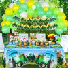 YIGZAG Farm Green Tractor Birthday Party Supplies, Tractor Birthday Decorations with Tractor Balloons, Backdrop, Tablecloth, Banner, Cake Toppers, John Deere Birthday Party Supplies Plates Napkins