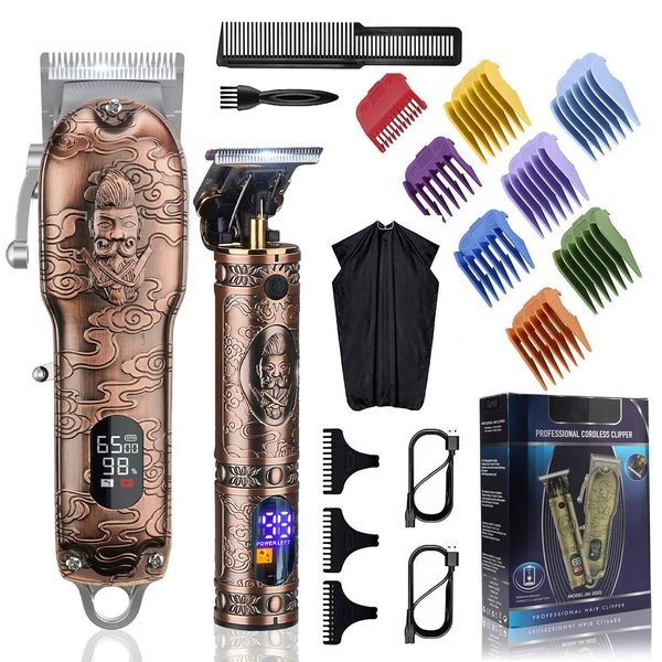RESUXI Hair Clippers for Men with Barber Trimmer Set,Professional Haircut Clippers for Hair Cutting Grooming Kit,Cordless Beard Trimmer Hair Cutter Barber Accessories USB Rechargeable