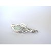 Generic Small white oval stone metal alligator hair clip fine thin hair