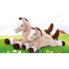 MaoGoLan Big Horse Plush Stuffed Animal,33 inch Horse Plush Toy, Brown Stuffed Horse, Ridable Stuffed Pony Plush Pillow for Kids