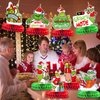 9pcs Christmas Table Decorations,Whoville Christmas Decorations Christmas Honeycomb Centerpieces Christmas Birthday Party Decorations Green Monster Theme Decorations Christmas Party Supplies