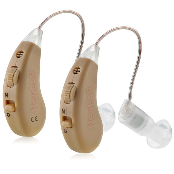 Digital Hearing Amplifier - Rechargeable Behind the Ear Personal Hearing Enhancement Sound Amplifier Pair, BTE Digital Hearing Amplifier with USB Charging Dock by MEDca