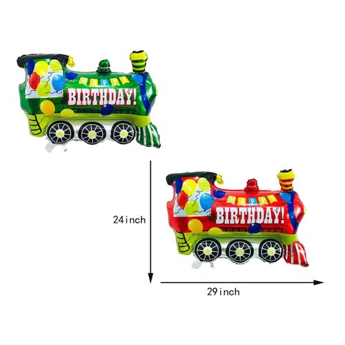 4PCS Jumbo Train Foil Balloons Colorful Train Mylar Balloons for Car Themed Party Supplies Decorations Baby Shower Wedding Birthday Party Favors