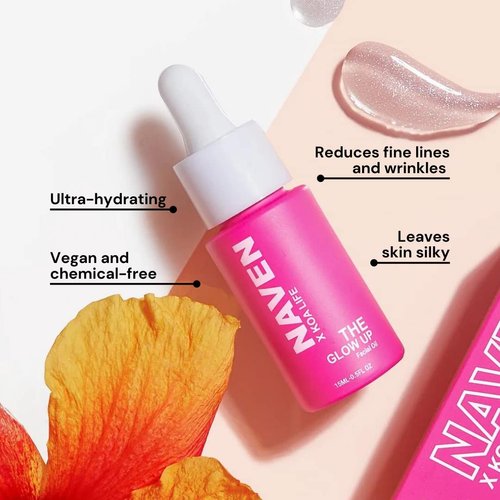 KOA LIFE X NAVEN The Glow Up - Daily Anti-Aging Facial Oil, Ultra Hydrating Face Oil, Face Moisturizer, Serums, Vegan, Chemical Free - 0.5 Fl Oz