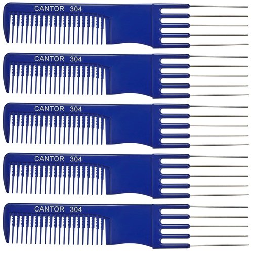 Lift Teasing Comb and Hair Pick – 5 Pack Stainless Still Lifts - Chemical and Heat Resistant Detangler Comb – Anti Static Comb For All Hair Types – By Cantor