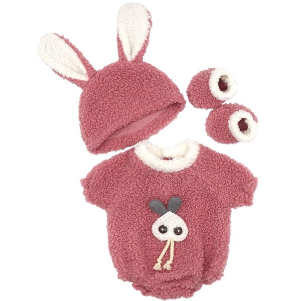 NOXOMALL Doll Clothes for 18-20 inch Baby Doll Girl - 3 Piece Set Cute Outfits Include Romper with Bunny Hat and Socks