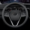 LKWLIKEI Nappa Premium Leather car Steering Wheel Cover, Non-Slip, Breathable, Universal 15 inches, Black.