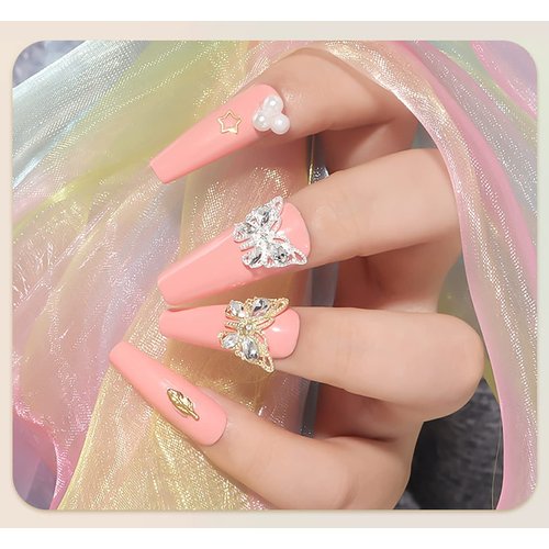 3D Butterfly Nail Charms for Acrylic Nails 10 PCS Metal Butterfly Nail Art Charms with Diamonds Gold Silver Butterflies Nail Charms Rhinestones Decoration DIY Alloy Jewelry Accessories