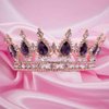 Tiara for Girls,Golds Crown Cake Topper for Birthday Tiara Gorgeous Crystal metal Crown Prom Princess Crown for Costume Headband,Tiara for Women Wedding Bridal Crown Graduation Party Tiara.Purple