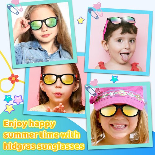 24 Pack Kids Sunglasses Bulk,Kids Sunglasses Party Favor,Neon Sunglasses with UV400 Protection,Boys Girls Age 3-8,Goody Bag Favors,Beach Pool Birthday Graduation Party Supplies,Great Gift for Kids