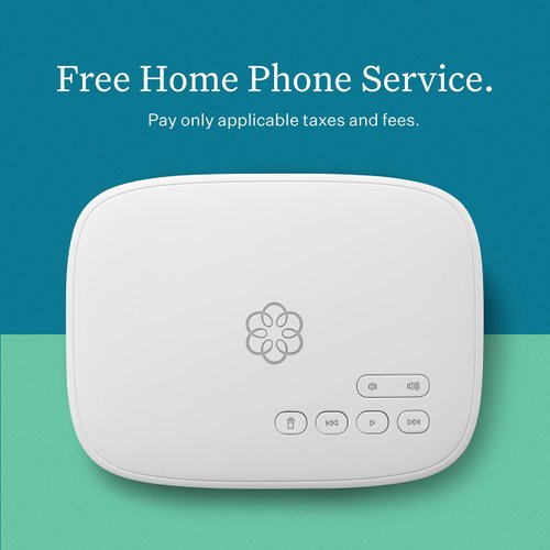 Ooma Telo Free Internet Home Phone Service. Affordable landline replacement. Call on the go with mobile app. White.
