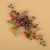 BERYUAN Christmas Rhinestone Beads Crystal Leaves Hair Comb Red and Green Rhinetone Crystal Hair Comb Rhinestone Headpiece for Christmas Wedding Party for Women (red and green)