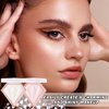 2PCS Face Glitter Highlighter Makeup Palette Shimmer Contour Powder Waterproof Long-Lasting Brightens Face Contour Illuminator Highlighters Blush Powder Makeup Palette - Pearl White, Fairy Pink