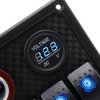 FXC 12V 24V Blue LED ON/Off Marine Multi Function Switch Panel Waterproof 8 Gang Rocker Switch Panel for Boat Car Truck Rv Toggle Switches Panel with Circuit Breaker Dual USB Charger Voltmeter