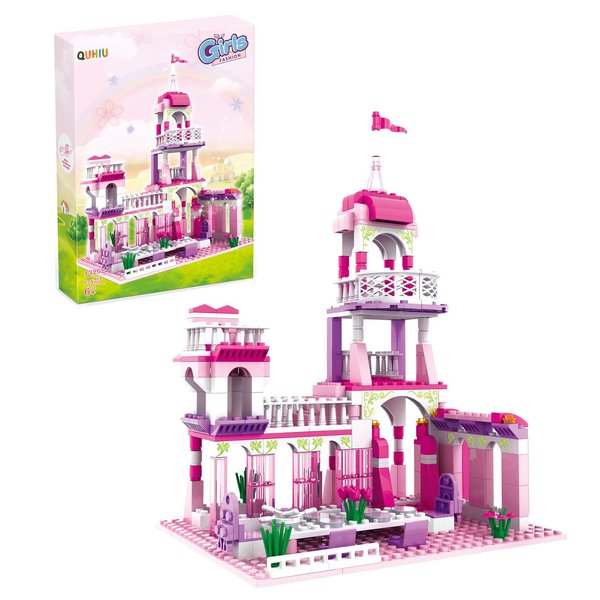 Quhiu Princess Castle Building Blocks - 274 Pcs Pink Castle Toy Compatible with Lego Blocks Sets Christmas Birthday Gift for Girls Age 4 5 6 7 8 9 10 11 12