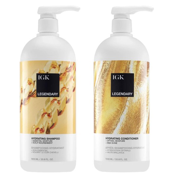 IGK Legendary Dream Hair Shampoo and Conditioner (1L) | Healthy + Hydrated + Shine | Vegan + Cruelty Free | Vegan + Cruelty-Free | Set of 2